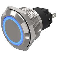 EAO 82-6551.0123 Anti-Vandal 82-6551.0123.indicator.-.22 mm.aluminium natural.flush/flat.ring.blue.12 V.soldering terminal