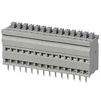 Same Sky (formerly CUI Devices) TBL009V-254-14GY-2GY Fixed Terminal Blocks Terminal block, screwless, 2.54, Vertical, 14, Gray w Gray Button