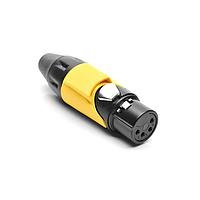 Amphenol Audio AX4FB4M Connectors 4P SOCKET F PLUG BLK W YLW MRK SLEEVE