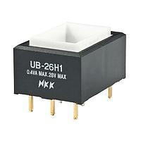 NKK Switches UB26RKG035D Pushbutton Switches RECT DPDT ON-ON AMBR LED PC BODY ONLY