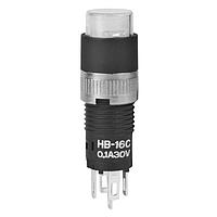 NKK Switches HB16CKW01-6B-JB Pushbutton Switches SPDT ON-ON 0.1A RND ILLUM SUPER WHITE