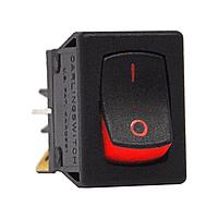 Carling Technologies 62115929-0-0-V Subminiature 2-pole, ON - None - ON, 4A/8A/6(4)A 250VAC/125VAC/250VAC not HP rated, Non-Illuminated Black with Visi-Red Visi-Rocker Switch with .187 Tab (Q.C.)     VDE Approved