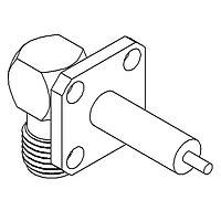 Radiall R125654450 Panel Receptacles SMA / RIGHT ANGLE SQUARE FLANGE JACK RECEPT. WITH CYLINDRICAL CONTACT