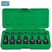 TOPTUL GDAI0702 -  7PCS 1/2 inch DR. Hex Bit Impact Socket Set