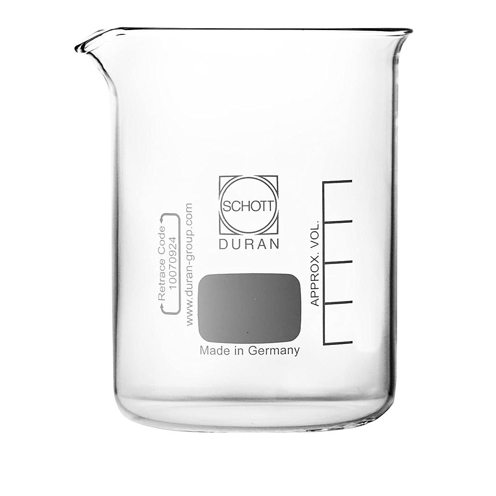 Laboratory beakers for measuring, mixing, and transferring liquids