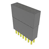Samtec ESQ-107-44-G-D Sockets Elevated Socket Strip, 0.100" Pitch