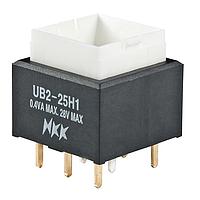 NKK Switches UB225SKG035C Pushbutton Switches DPDT ON(ON) RED LED PC BODY ONLY .4VA