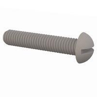 Essentra Components 011032R100 Round Slotted Round Slotted Screw, #10-32 Thread, 1 Lg