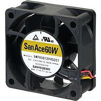 Sanyo Denki 9WPA0612P4H001 Axial DC Axial Fan, 60x60x25mm, 12VDC, Splash/Dust Proof, Tach/PWM, IP68