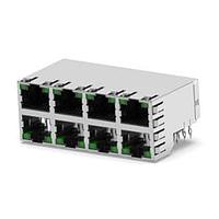 AMP Connectors - TE Connectivity 6368062-2 Modular RJ45 2X4 SE TH SHD STD C5 LED