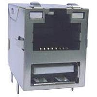 Abracon ARJU21A-MCSA-AD-B-EMU2 Magnetic Jack RJ45 10/100 Base-TX RJ45 and USB Combo N/A Through Hole