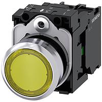 SIEMENS 3SU11560AB301BA0 Pushbutton ILLUMINATED PUSHBUTTON, MOM, YEL, FLUSH
