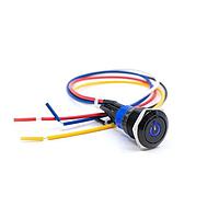 E-Switch ULV4FWB113G1 Anti-Vandal Anti-vandal, SPDT, On-(On), Panel Mount, Front, Black, LED, Red/Green, IP67