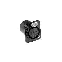 Amphenol Audio AC7FDZBBULK XLR Connectors 7 Pole XLR Female Chassis Mount, D Type, Machined Contacts, Solder Bucket, Black Finish, Bulk Packaging