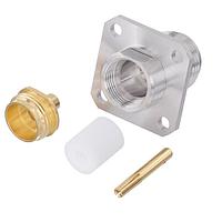 Radiall R161277300 Connectors N / STRAIGHT SQUARE FLANGE JACK SOLDER TYPE - CABLE .141