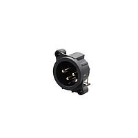 REAN RRX3M-AA-001-0 Receptacles RECPT- 3 pin - M- ground to shell ground but not to front panel and Pin 1, PCBH