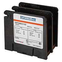 Mersen MPDB63162 Open-Style Power Distribution Block Power Distribution Block,Open Style,Aluminum,Box-Box,2P,1000VAC/DC,85A