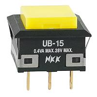 NKK Switches UB15KKG01N-E Pushbutton Switches SPDT ON-(ON) YELLOW