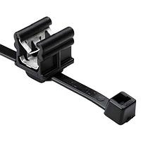 HellermannTyton 156-00561 Serrated, Inside 2-Piece Cable Tie with Edge Clip, 8.0" Long, EC20, 3 - 6 mm Panel, 45lb, PP/PA66HIRHSUV, Black, 500/pkg
