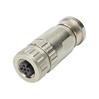 HARTING 21033292401 Straight M12 A-code 4pin female straight, screw termination, shielded, max. AWG16, for cable 4-8mm