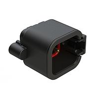 Amphenol SINE Systems ATP04-6P-BM12 Connectors 6 Position, PCB Receptacle, Pin, Board Mount, 180 Straight, Snap-Fit, Gold Contact Plated, Potting, Black