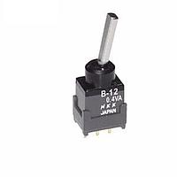 NKK Switches B12EP Process Sealed Subminiature Antistatic Toggles SPDT ON-ON .394 FLAT STRAIGHT PC .4VA