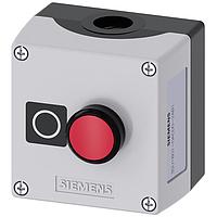 SIEMENS 3SU18010AC002AB1 Pushbutton ENC PLASTIC, PUSHBUTTON, MOM, RED, 1NC
