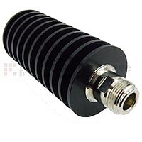 Fairview SA3N511-15 15 dB Fixed Attenuator N Male To N Female Up To 3 GHz Rated To 50 Watts With Black Aluminum Heatsink Body