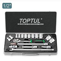 TOPTUL GCAD1802 18PCS 1/2inch DR. Socket Set (METRIC)