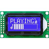 Matrix Orbital LCD0821-WB-E LCD Character Display Modules 8x2 Wht Txt Blu B/G Ext.Temp No Key LCD