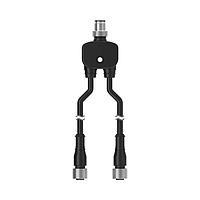 Banner Engineering CSA-M1240M1243 Sensor Cables / Actuator Cables Splitter Cordset; M12 4-pin Male Trunk 0 m (0 ft); One M12 4-pin 0 m (0 ft) Male Trunk Branch, Two M12 4-pin 1 m (3.28 ft) Female Branch