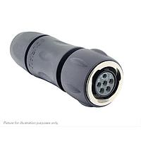 Eaton Souriau-Sunbank UTGX6JC10E98S Plugs Plug, with cable gland backshell, with 6 female solder contacts, IP68/69K in unmated conditions