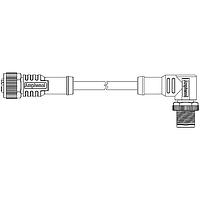 Amphenol LTW M12B05FR-12BFR-SBA05 Sensor Cables / Actuator Cables M Series Sensor Connector, M12, B Code, Metal, 4A, 05 pins, Female Connector, Female Contact, Right Angle-to-Right Angle, Screw Thread, Overmolded Double Ended, Length 500mm, IP68