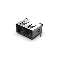GCT (Global Connector Technology) USB1125-GF-B USB Type A USB A 2.0 Skt RA High Life GF 10mm Deep W/shell Stake Tray