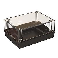 Serpac 132CAC,BK Plastic Clear Top Desktop Enclosure w/ Access Compartment, 4.38x3.25x2.00in.