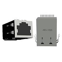Abracon ARJ-102S-T Modular RJ45 10/100/1000 Base-T 1x1 Right Angle N/A Surface Mount