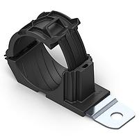HellermannTyton 151-03043 Cable Mounting & Accessories Ratchet P-Clamp, 1.42 - 2.0" Bundle Dia, 180 Short, 0.26" Hole Dia, PA66HIRHSUV/ST/ZN, Black, 20/bag