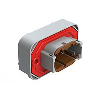 Amphenol SINE Systems ATM13-08PD-BM02 Connectors RA Flng Mnt PCB Rcpt 8POS Gry Gld Cont D