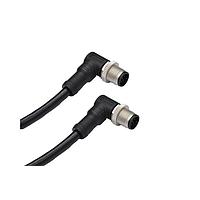 Amphenol LTW M12D04MR-12DMR-SD003 Sensor Cables / Actuator Cables M12 Circular Metric Connector, D Code, Metal, 4A, 04 pins, Male Connector, Male Contact, Right Angle-to-Right Angle, Screw Thread, Overmolded Double Ended, Length 3000mm, IP68 / IP69K
