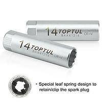 TOPTUL BAAX1214- 3/8inch DR. Spark Plug Socket (Leaf Spring)