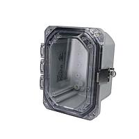 Bud Industries DPH-28706-C NEMA/IP Rated Clear hinged cover IP68 N6P PC Enlc with Adj. panel height (7 x 5 x 4.8)