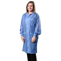 Desco 73614 Lab Coat with Knitted Cuffs (Blue, X-Large)