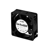 Sanyo Denki 9WP0612G4021 Axial Axial Fan, 60x60x25mm, 12VDC, 27.5CFM, Splash Proof, Ribless, Sensorless, IP68