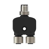 Banner Engineering CSB-M1280M1280 Sensor Cables / Actuator Cables M12 QD Splitter Connector; 8-Pin Male Trunk Straight; 8-Pin Female Straight Branches (2); Black PUR Splitter Junction Cable