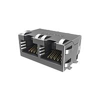 Amphenol Commercial Products RJE3A2881402N Modular Jack Modular Jack - 2P 8P8C, RA, Cat5E, SMT, Single Port, Shield With Top and Side EMI Tabs, With Housing Pegs, No LEDs