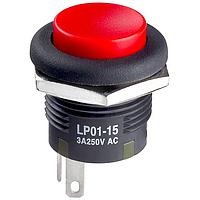 NKK Switches LP0115CCKW01C Wireless SPDT ON-(ON) 3A RED BUSHING MOUNT