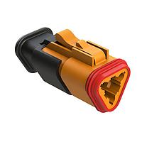 Amphenol SINE Systems AT06-3S-SR01ORG Plug 3 Position, Plug, Socket, SR01 Strain Relief (Standard Seal), Orange Body