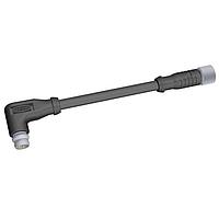 HARTING 2136D3D5428010 Sensor Cables / Actuator Cables 4P ANGL M8 Snap-In PUR Black, 1.0m