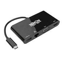 Tripp Lite U444-06N-HV4GUB USB Type-C to Ethernet, HDMI, USB 3.1, VGA BLACK USBC-HDMI/VGA ADPTR M/F