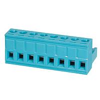 Same Sky (formerly CUI Devices) TBP01P1-508-08BE Plugs Terminal block, pluggable, 5.08 , plug, 8 pole, slotted screw, blue